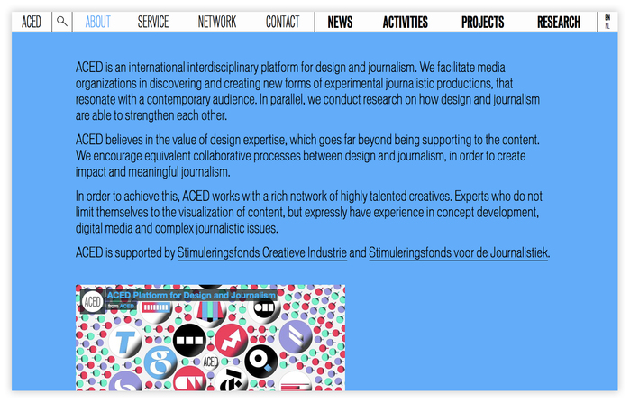 ACED Platform for Design and Journalism 8