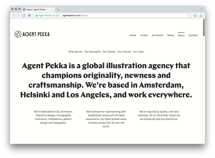 Agent Pekka website 1