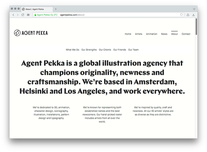 Agent Pekka website 1