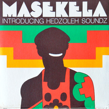 Hugh Masekela at <span>Lincoln Center Philharmonic Hall</span> concert poster (1967), <cite>Introducing Hedzoleh Soundz</cite> album art (1973)