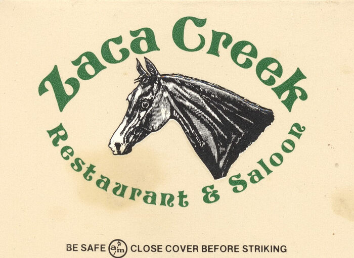 Zaca Creek Restaurant &amp; Saloon matchbook cover