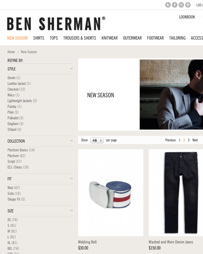 Ben Sherman website 4