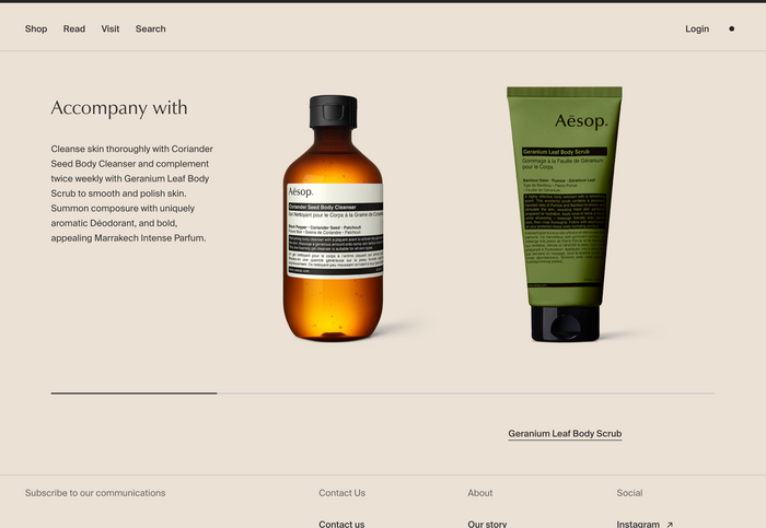 Aēsop logo, website and packaging 2