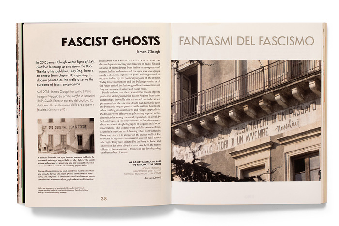 Titles and summary set in Semplicit&agrave; by Alessandro Butti/Nebiolo [digital revival by Studio Di Lena]; text in Monotype Dante Pro [original font by Giovanni Mardersteig/Monotype]