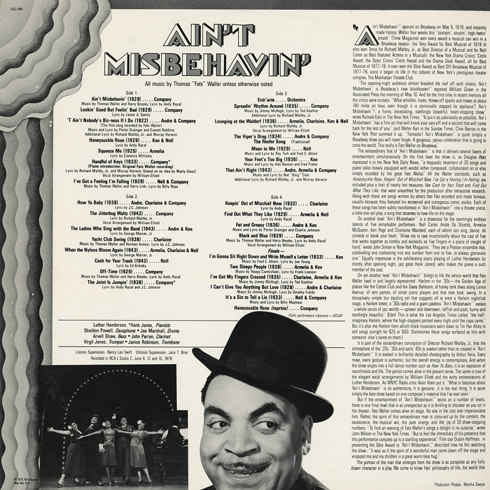 Ain’t Misbehavin’: The New Fats Waller Musical Show 2