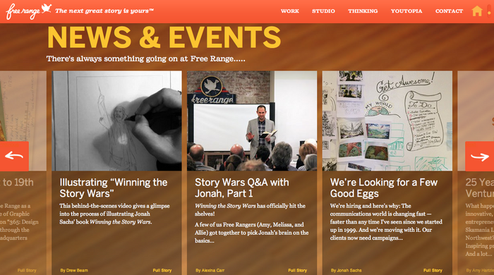 Free Range portfolio website 2