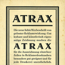 Atrax ad by Bauersche Gießerei