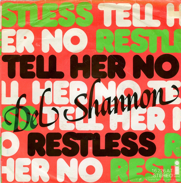 Del Shannon – “Tell Her No” / “Restless” German single cover 1