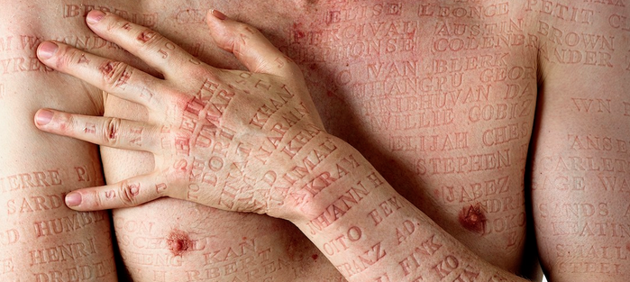 Photograph of the artist&rsquo;s body for The Lost Men France, 2014. Photographed by Charl Fraser. Courtesy of Art Source South Africa. &copy; Paul Emmanuel