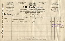 J.W. Raab junior invoice, 1924