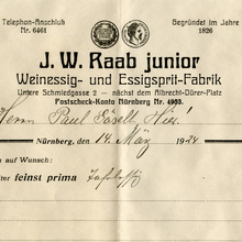 J.W. Raab junior invoice, 1924
