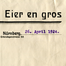 Leonhard Lehnerer invoice, 1924