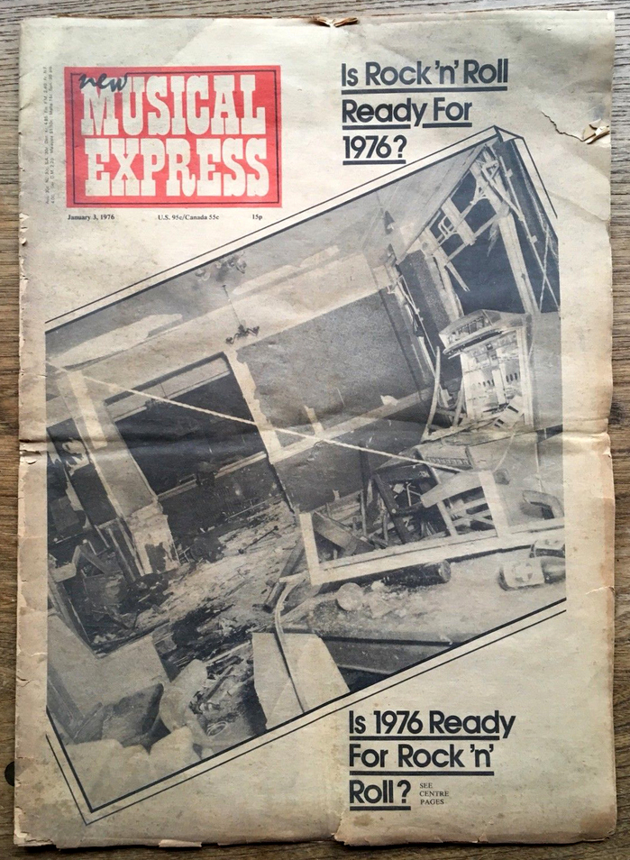 The copy from January 3, 1976 shows Playbill in all caps, with tight linespacing; &ldquo;new&rdquo; is in Mistral.