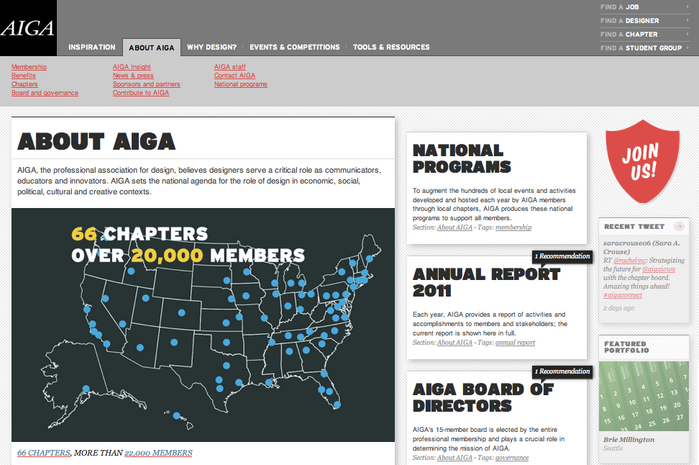 AIGA website (2011) 2