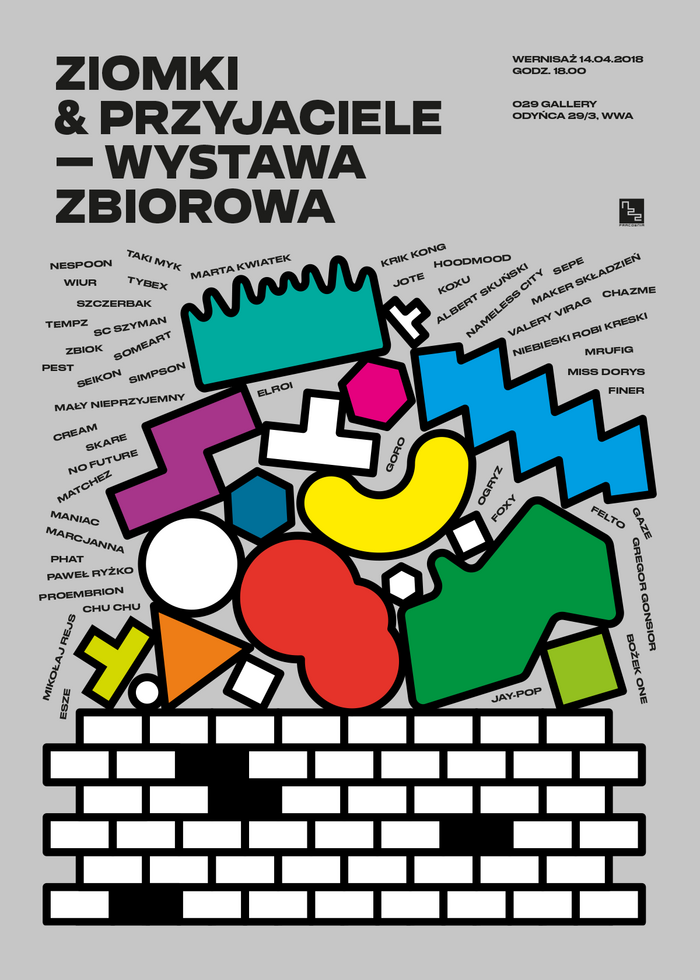Ziomki &amp; Przyjaciele – Wystawa zbiorowa (“Homies &amp; Friends – Group exhibition”). Poster