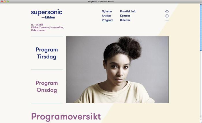 Website for supersonic&mdash;kilden festival.