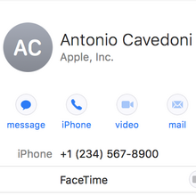 Apple Contacts app (macOS Sierra and iOS 10)