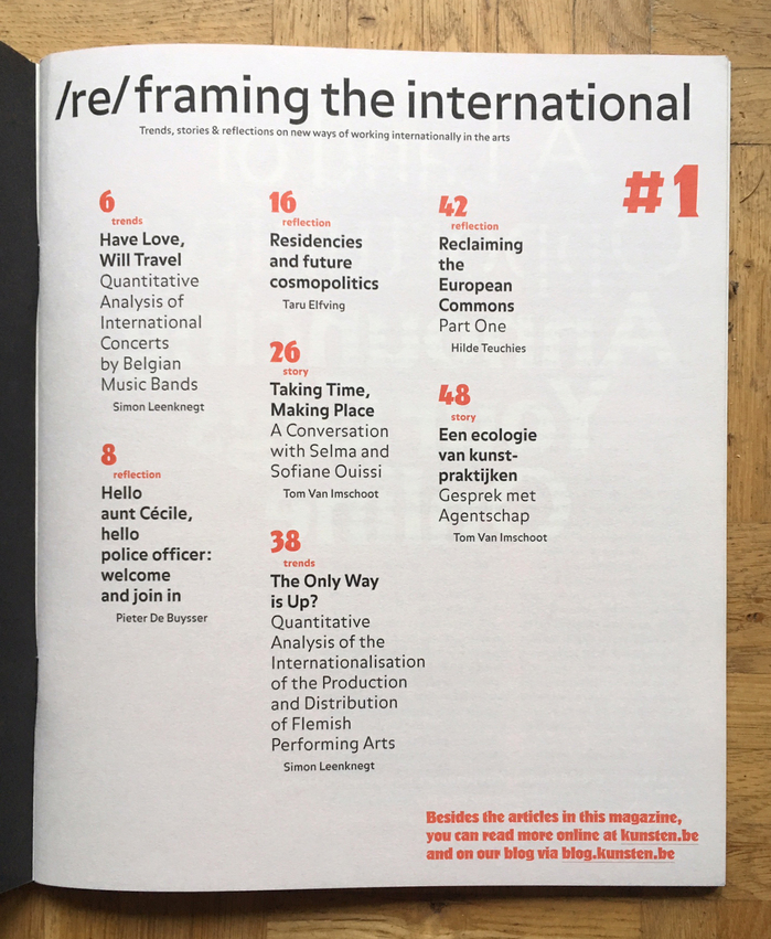 Alarm’s numerals add sparkle to the table of contents.