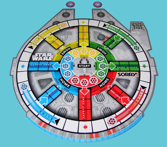 Sorry! Star Wars Millennium Falcon game board 1