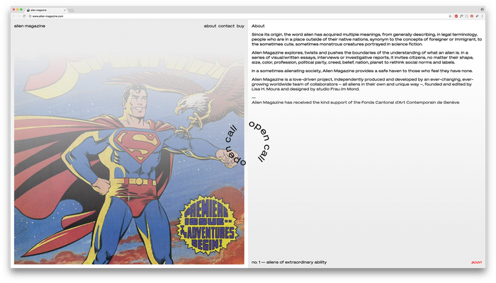 Alien Magazine website 2
