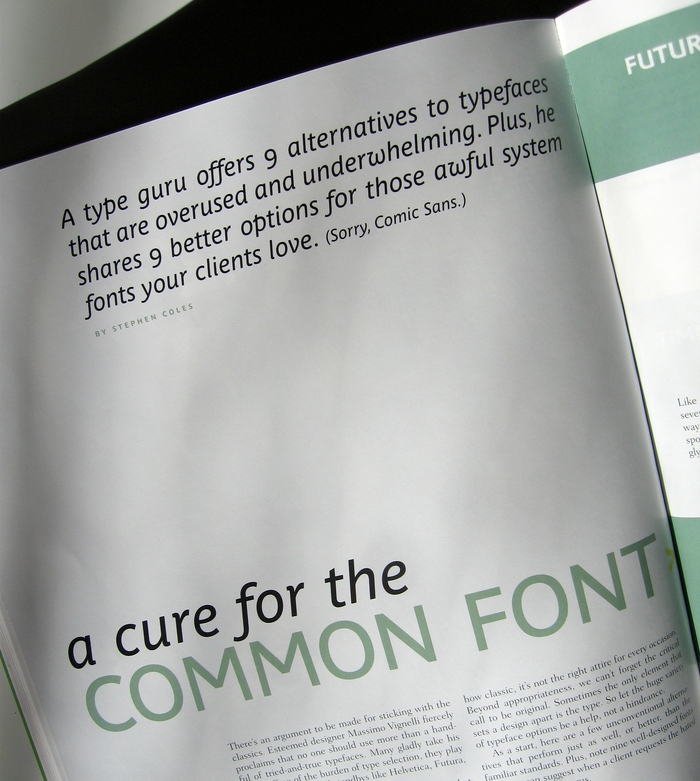 Cure for the Common Font, HOW magazine 2/2009