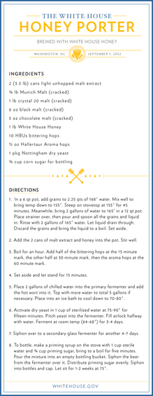 The White House Beer Recipes