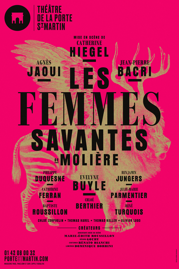 Les Femmes Savantes — Bodoni MT Black and Cond. Bold paired with Aura, a version of Anzeigen-Grotesk.