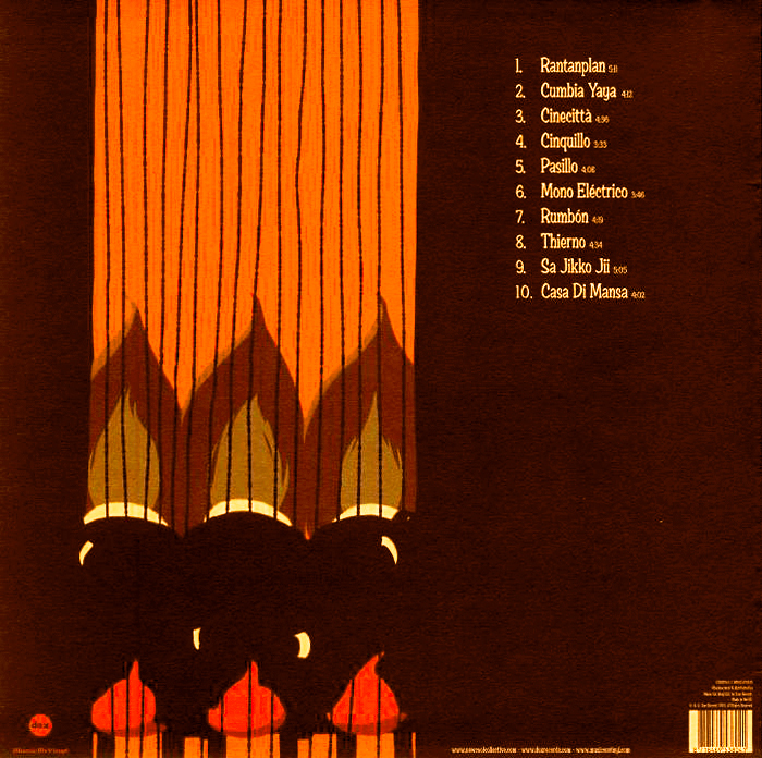 Back cover with the track list in Ed Brush.