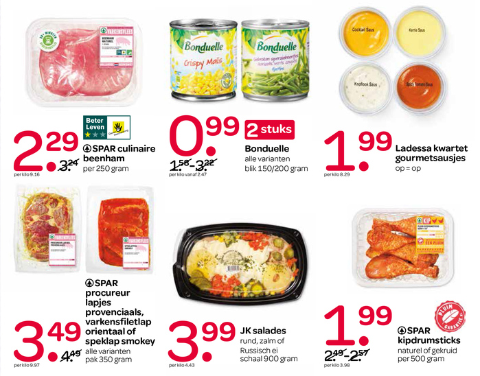 Detail of a page in a leaflet advertising special offers. SPAR uses a customized version of Omnes where the alternate “long-nosed” figure 1 has been made the default.