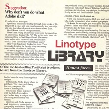 Linotype Library ad in <cite>U&lc</cite>, 1992