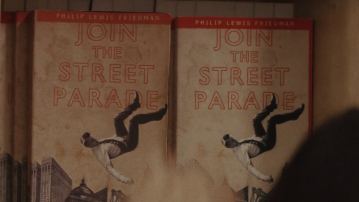 Philip Lewis Friedman’s Join The Street Parade, in outlined Gill Sans caps.