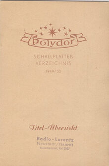 Polydor Schallplatten-Verzeichnis 1949/50