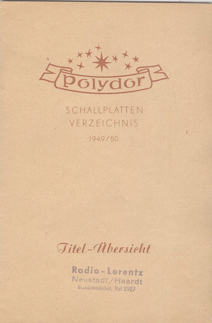 The half-title combines the newly introduced Polydor logo with Berthold-Grotesk mager (1928) and Ariston fett (1933).