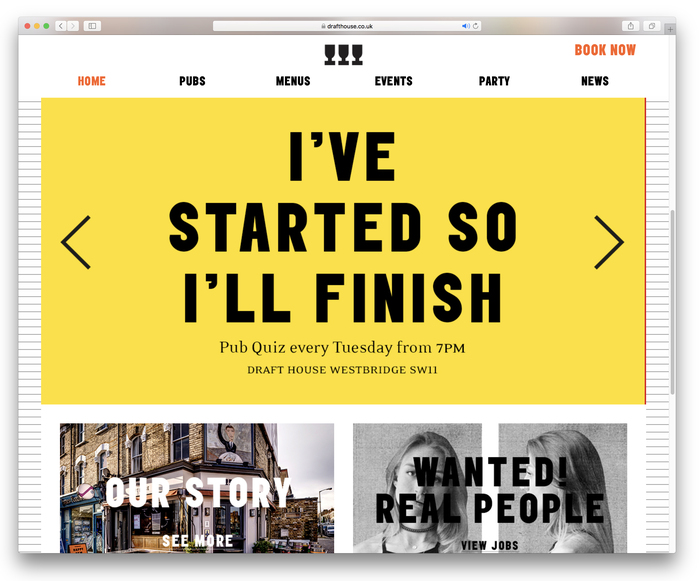 Draft House website (2018 redesign) 2