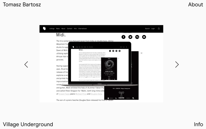 Tomasz Bartosz portfolio website 1