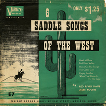 Red River Dave &amp; Jesse Rogers – <cite>6 Saddle Songs of The West </cite>album art