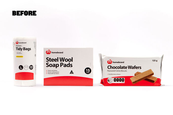 Packaging for Woolworths homebrand before the redesign.