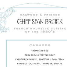 Chef Sean Brock Guest Menu