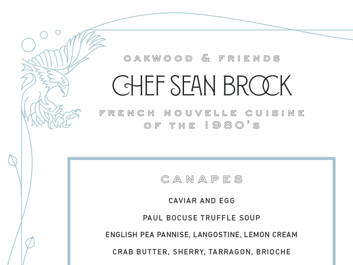 Chef Sean Brock Guest Menu 1