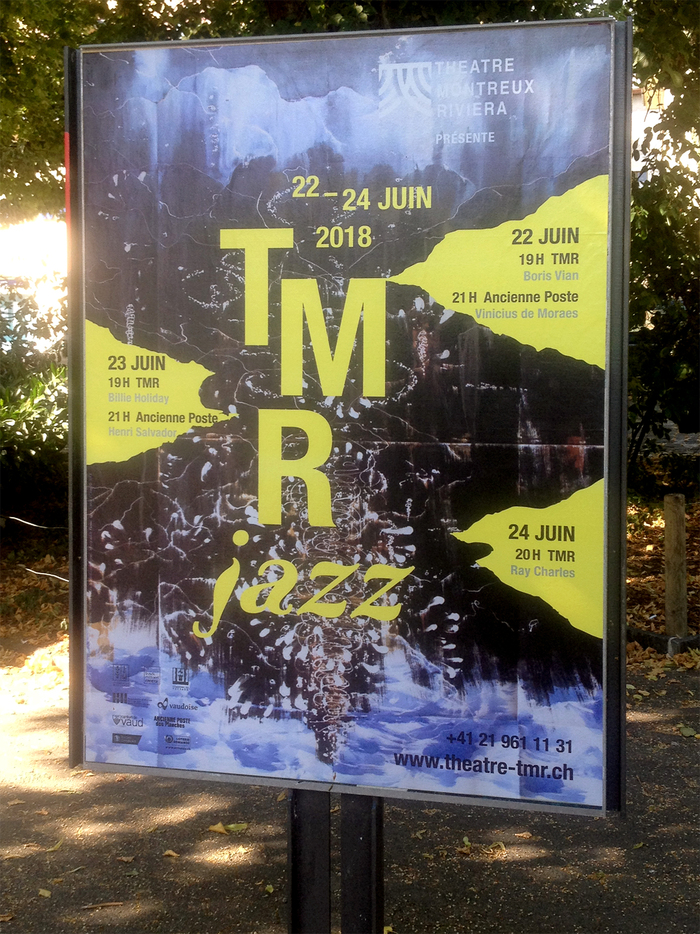 Poster spotted in the streets of Vevey &ndash; &ldquo;jazz&rdquo; is in Faune Display Bold Italic.