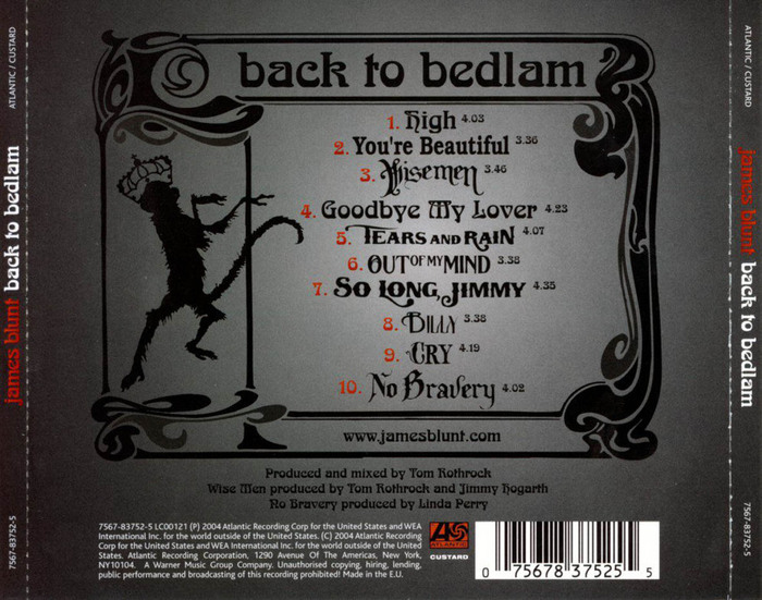 Back cover. Almost each of the songs gets a special treatment (lettering? free fonts?) that makes the track list look like a festival line-up.