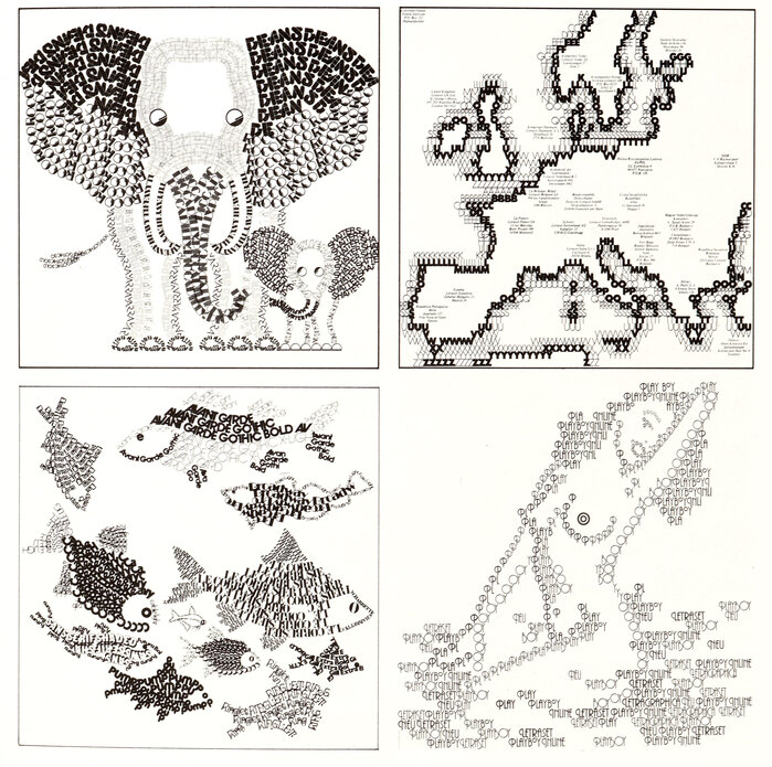 Design: Christof Gassner. Promotional material for Deutsche Letraset. The last image was used for the cover of LetraTime.