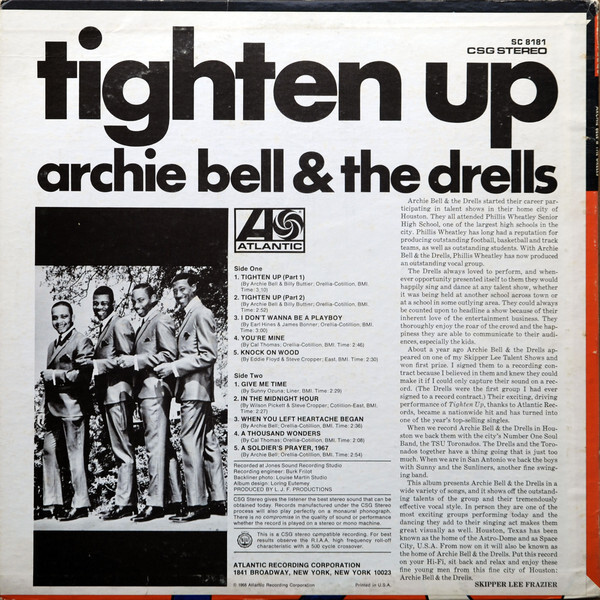 Archie Bell & The Drells – Tighten Up album art - Fonts In Use