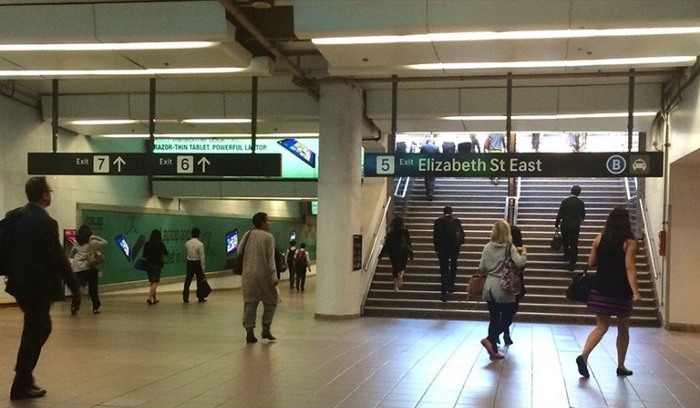 Exit signage for Martin station.