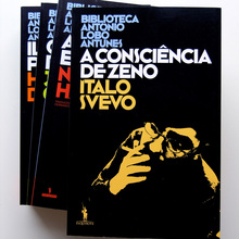 Biblioteca António Lobo Antunes logo and book covers