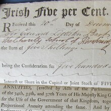 “Irish Five per Cent. Annuities” receipt (1804)