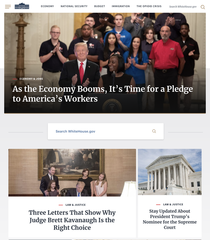 whitehouse.gov website (2018) 1