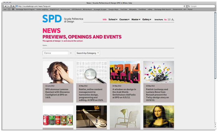 Scuola Politecnica di Design website 1