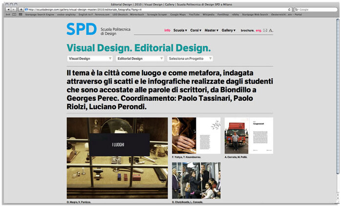 Scuola Politecnica di Design website 3
