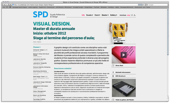 Scuola Politecnica di Design website 4